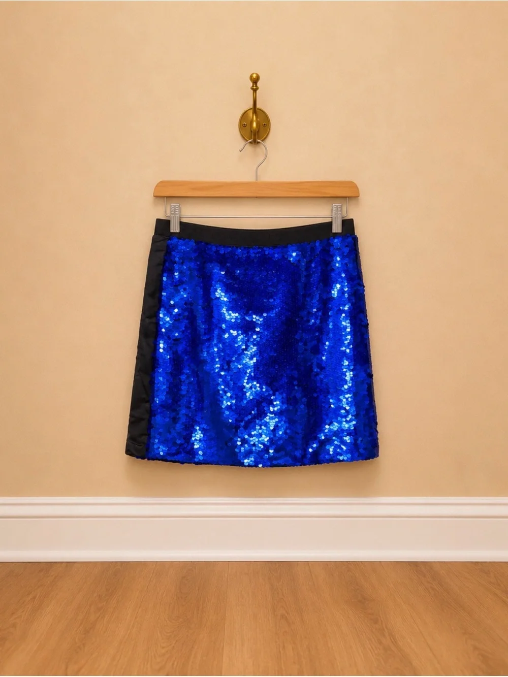 Zara Blue Sequin Mini Skirt Size M Party Club